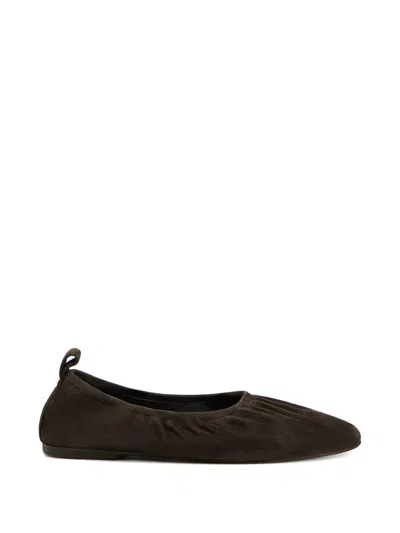 12 Storeez Suede Ballet Flats In Brown