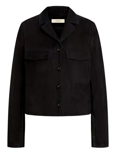 12 Storeez Suede Jacket In Black