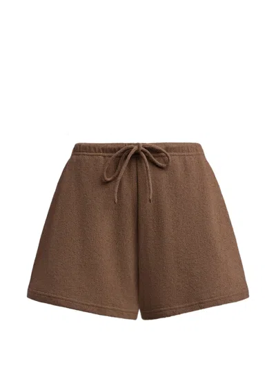 12 Storeez Textured Shorts In Brown