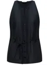 12 Storeez Tie-fastening Cotton-blend Blouse