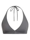 12 Storeez Tie-halter Bikini Top In Gray