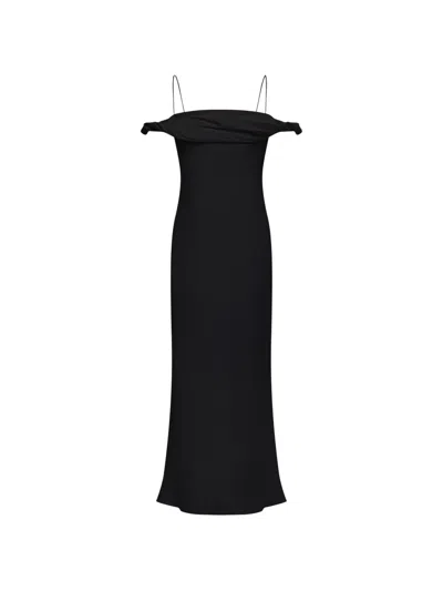 12 Storeez Toscana Draped-neck Dress In Black
