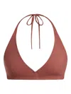 12 Storeez Triangle-cup Bikini Top In Brown