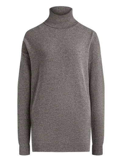 12 Storeez Turtleneck Knitted Sweater In Gray