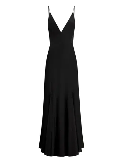 12 Storeez V-neck Flared Dress In Black
