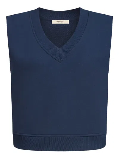 12 Storeez V-neck Top In Blue