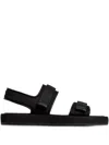 12 Storeez Velcro Strap Sandals In Black