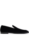 12 Storeez Velvet Loafers In Black