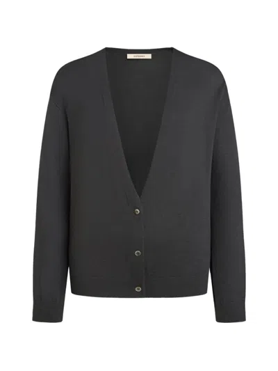 12 Storeez V-neck Cardigan In Black