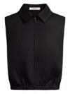12 Storeez Zip-front Linen Shirt In Black