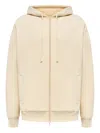 12 Storeez Zip Peached Terry Hoodie In Neutral