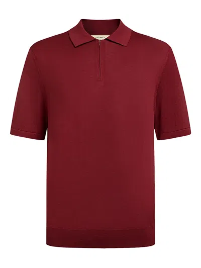 12 Storeez Zip Silk-cotton Polo Shirt In Red