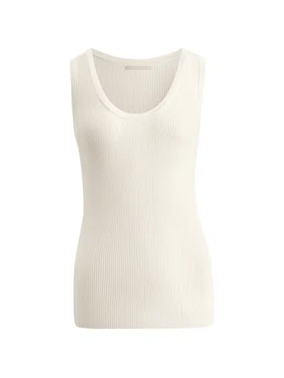 12 Storeez Zoe Ribbed Tank Top In White