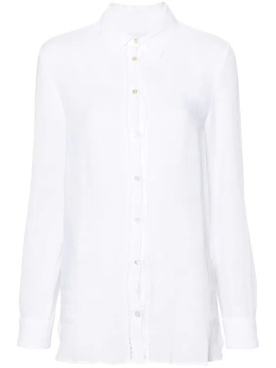 120 Linen Classic-collar White Shirt