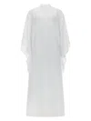 120% Lino Abito Caftano Midi In White