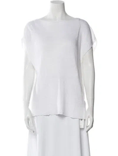 Pre-owned 120% Lino Bateau Neckline Sweater W/ Tags In Neutral