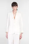 120% Lino White Linen Jacket