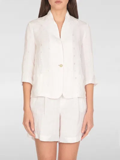 120% Lino Blazer  Donna Colore Bianco