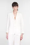 120% Lino Blazer In Beige Linen