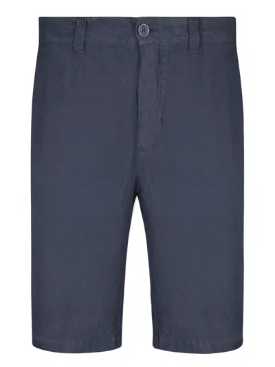 120% Lino Blue Linen Bermuda Shorts