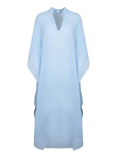 120% Lino Blue Linen Kaftan Dress