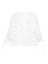 120% Lino Broderie Anglaise Tie Top In White