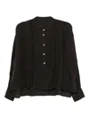 120% Lino Button-detailed Linen Shirt In Black
