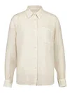 120% Lino Button-down Pocket Shirt In White