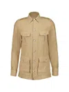 120% Lino Button Multiple Pocket Jacket In Neutral