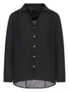 120% Lino Linen Shirt With Asymmetric Hem