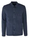 120% Lino Buttoned Giacca Jacket In Blue