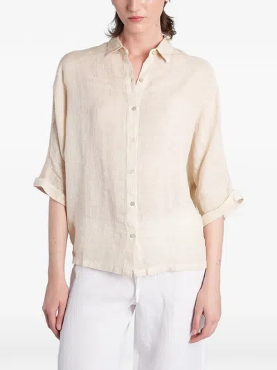 120% Lino Button-up Shirt In Neutral