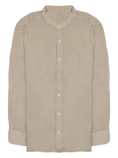 120% Lino Camicia In Lino In Neutral