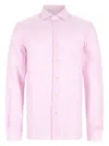 120% Lino Camicia In Lino In Pink