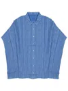 120% Lino Camicia Oversize In Blue