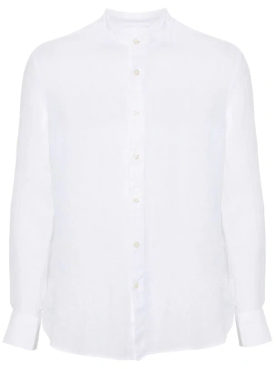 120% Lino Camicia Slim-fit In White