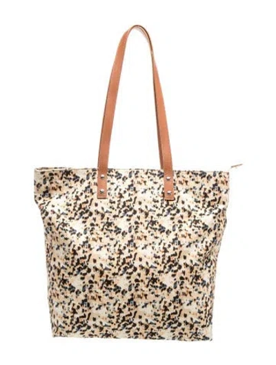 Pre-owned 120% Lino Canvas Tote In Neutrals