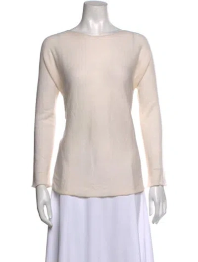 Pre-owned 120% Lino Cashmere Scoop Neck Sweater In Neutrals