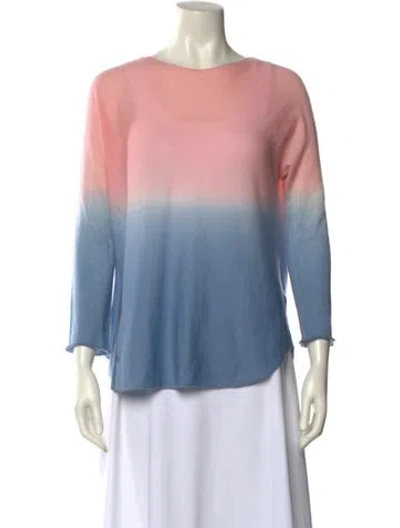 Pre-owned 120% Lino Cashmere Tie-dye Print Sweater In Blue