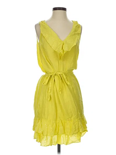 Pre-owned 120% Lino Casual Dress In Yellow