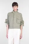 120% Lino Casual Jacket In Green Linen In Green