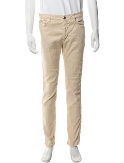 Pre-owned 120% Lino Chinos In Neutrals