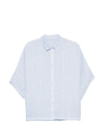 120% Lino Classic Short Sleeve Linen Shirt In Red