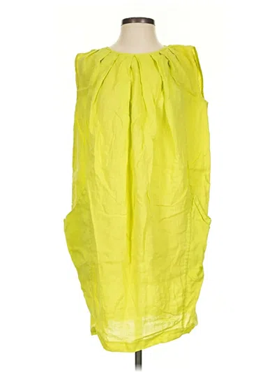 Pre-owned 120% Lino Cocktail Dress In Yellow