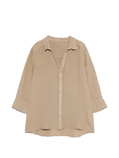 120% Lino Collared Shirt In Neutral