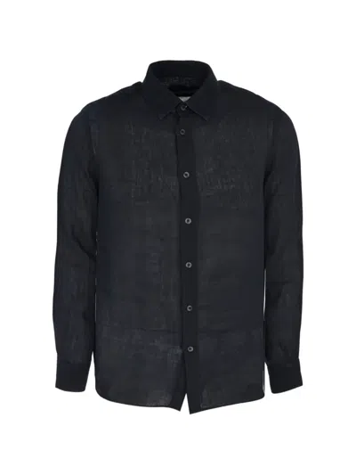 120% Lino Contemporary Fit Shirt In Black
