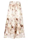 120% Lino White Cotton Skirt In Multi