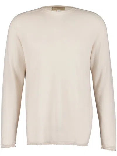 120% Lino Crew-neck Linen Jumper In Neutrals