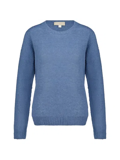120% Lino Crew-neck Sweater In Blue