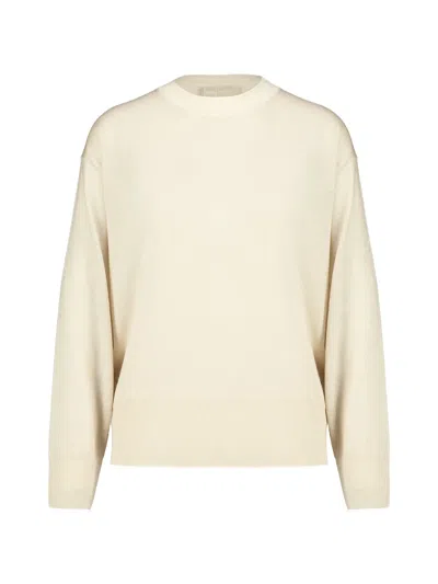 120% Lino Crew-neck Wool Sweater In Neutral
